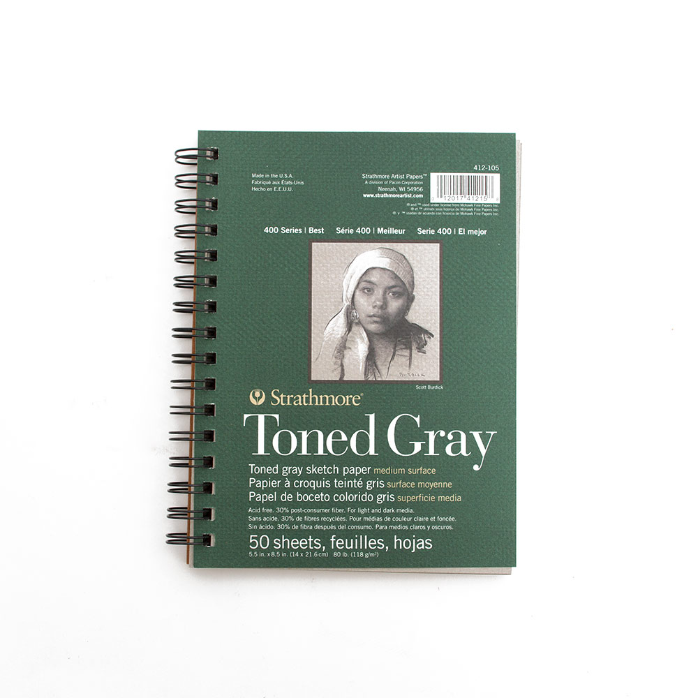Strathmore, 80#, Toned Grey, Sketchbook, 50 Sheet